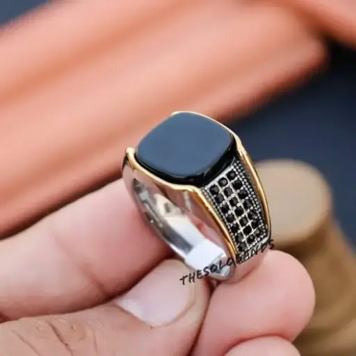 MENS RING BLACK ZIRQON